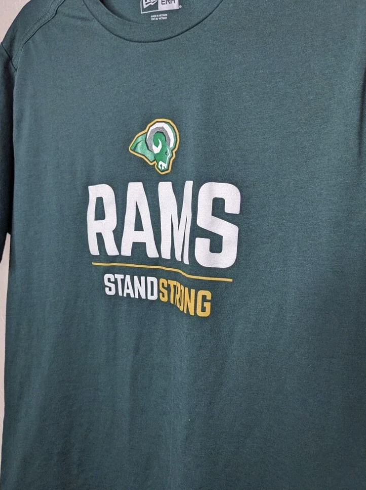 Mens Medium Green Los Angeles RAMS Stand Strong T Shirt